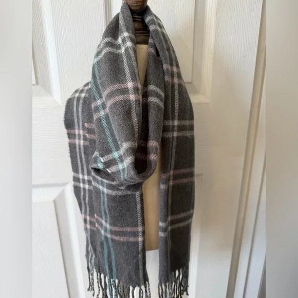 Italian Plaid Scarf gray - Picture 6 of 10